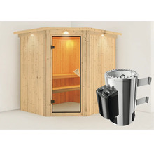 Houten sauna met saunakachel