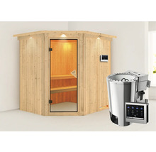 Houten sauna met saunakachel en digitale bediening