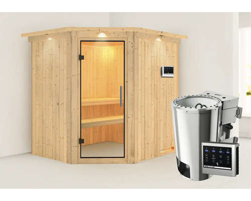 Sauna met kachel en bediening