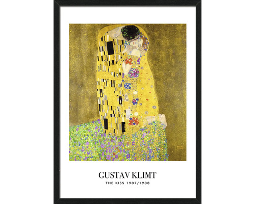 Ingelijste print van Gustav Klimts kunstwerk 'De Kus'