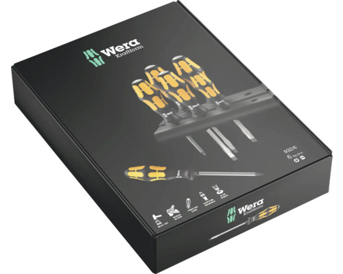 Wera Kraftform schroevendraaierset in zwarte verpakking.
