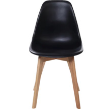 Zwarte stoel met houten poten