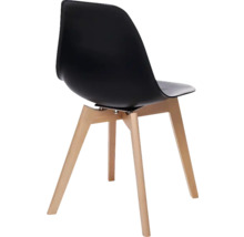 Zwarte stoel met houten poten