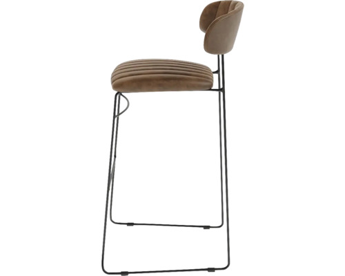 Barkruk met rugleuning en metalen frame