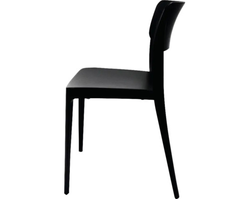 Zwarte stoel in profiel