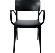 Zwarte stoel met armleuningen