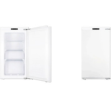 Vrijstaande vriezer met open en gesloten deur