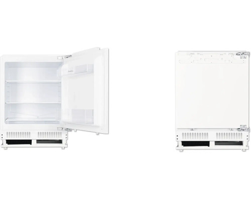 Inbouwkoelkast met open en gesloten deur