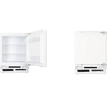 Inbouwkoelkast met open en gesloten deur