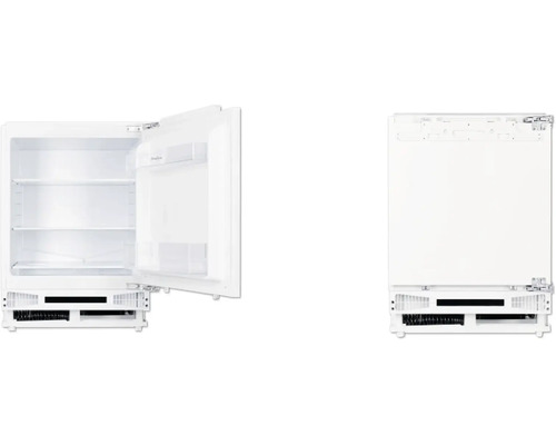 Inbouwkoelkast met open en gesloten deur