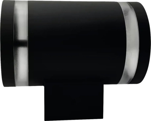 Zwarte wandlamp met lichtuitstraling naar boven en beneden