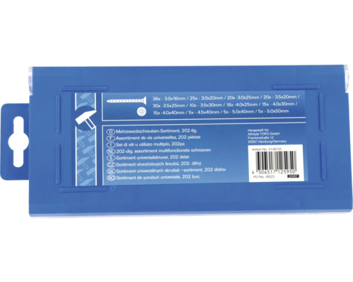 202-delig assortiment multifunctionele schroeven