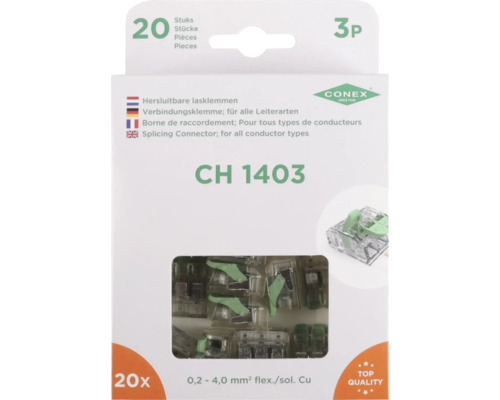 Verpakking hersluitbare lasklemmen voor alle soorten geleiders, 20 stuks