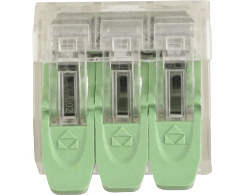 Drievoudige klemconnector voor elektrische bedrading