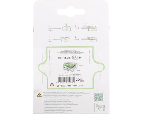 Verbindingsklemmenpakket met installatie-instructies