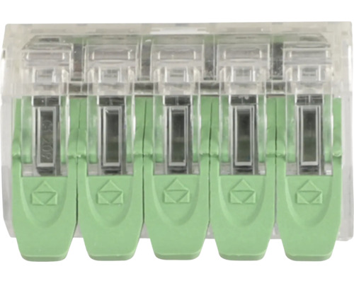 Vijfvoudige steekklem voor elektrische verbindingen