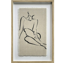 Ingelijst canvas schilderij met abstracte afbeelding van een vrouw