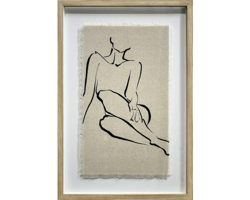 Ingelijst canvas schilderij met abstracte afbeelding van een vrouw