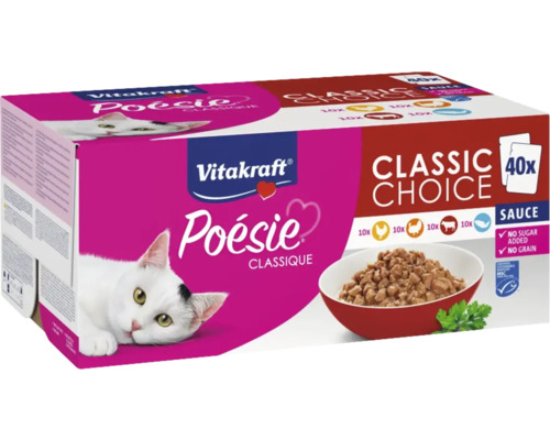 VITAKRAFT Multipack Poesie Classic 40x85 gr Vitakraft Poésie Classique kattenvoer in 40-pack