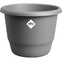 Grijze kunststof bloempot met Elho logo