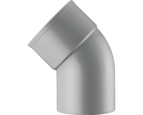 Kunststof bochtstuk voor pijpen met een hoek van 45 graden