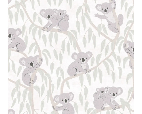 A.S. CRÉATION Vliesbehang 77134-1 Lilly & Luis koala's beige groen Behang met koala''s en eucalyptusbladeren