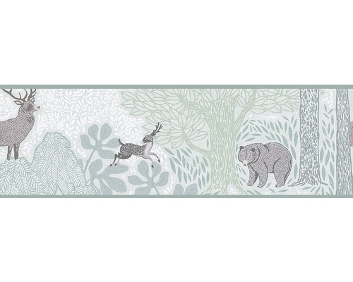 A.S. CRÉATION Behangrand vlies 77175-1 Lilly & Luis bos dieren groen wit 5 m x 13 cm A.S. CRÉATION Behangrand vlies 77175-1 Lilly & Luis bos dieren groen wit 5 m x 13 cm