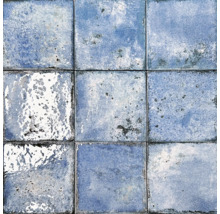 Negen vierkante, ongeglazuurde wandtegels met onregelmatig patroon