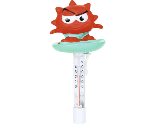 Zwembadthermometer met rood stripfiguur voor het meten van de watertemperatuur