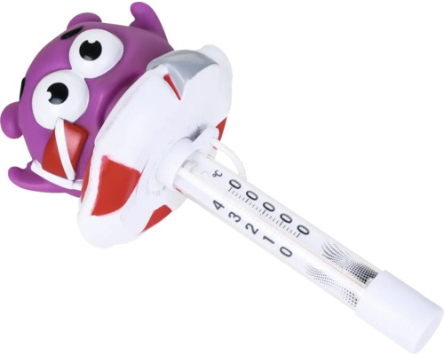 Zwembadthermometer met paarse visfiguur voor temperatuurmeting