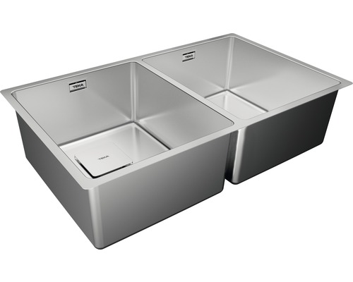 Spoelbak van roestvrij staal met twee bakken