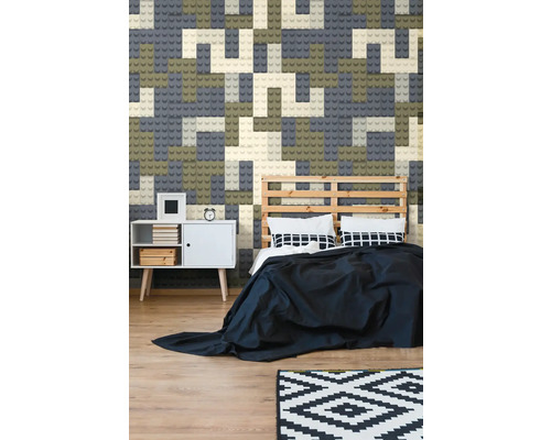 A.S. CRÉATION Fotobehang vlies 77065-1 Lilly & Luis bouwstenen blauw beige A.S. CRÉATION Fotobehang vlies 77065-1 Lilly & Luis bouwstenen blauw beige