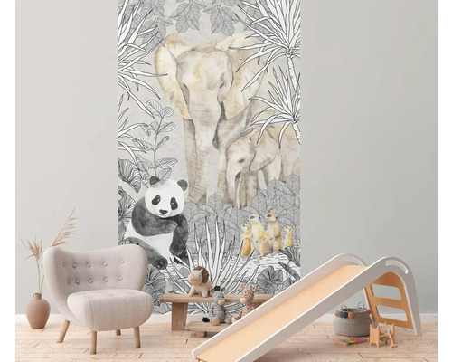 A.S. CRÉATION Fotobehang vlies 77070-1 Lilly & Luis safari dieren beige A.S. CRÉATION Fotobehang vlies 77070-1 Lilly & Luis safari dieren beige