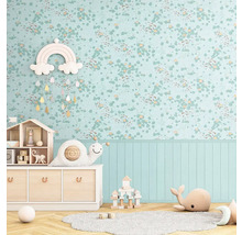 A.S. CRÉATION Fotobehang vlies 77073-1 Lilly & Luis hout waterlelies blauw