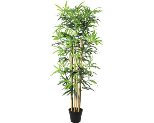 Kunstmatige bamboeplant in pot met groene bladeren