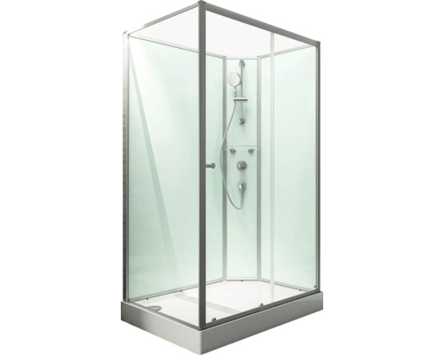 Complete douchecabine met douchegarnituur en douchebak