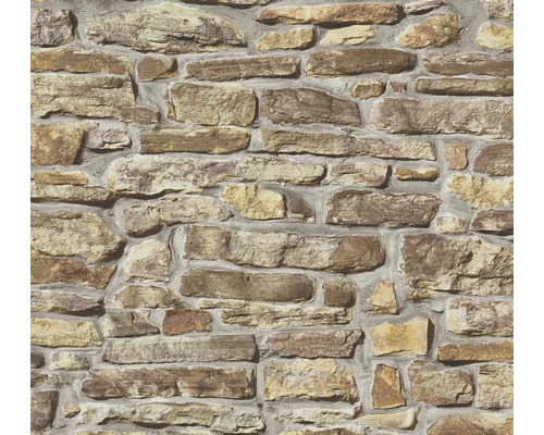 A.S. CRÉATION Vliesbehang 38815-1 Elements II steenoptiek beige Behang met steenmuurlook