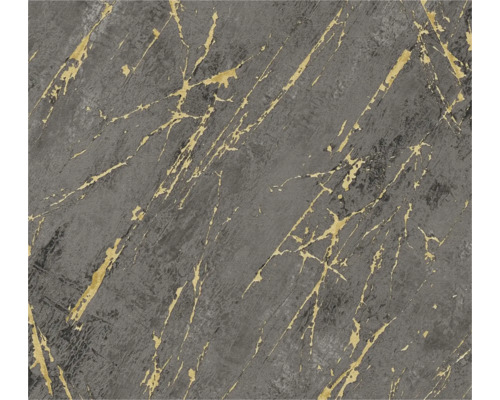 A.S. CRÉATION Vliesbehang 38817-5 Elements II marmer grijs/goud Behang met marmerlook en gouden accenten