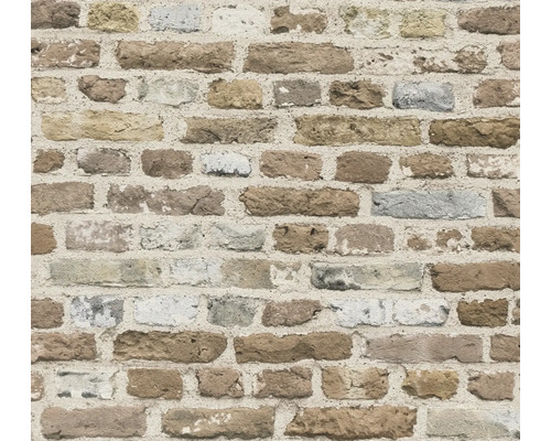 A.S. CRÉATION Vliesbehang 38829-3 Elements II steenoptiek beige Close-up van een bakstenen muur