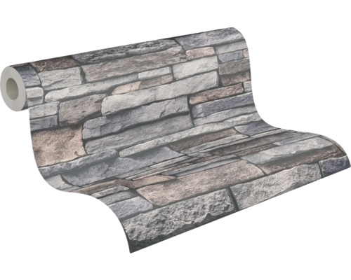 Rol behang met steenmotief