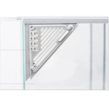 Detail van een glasklem voor het bevestigen van een glasplaat