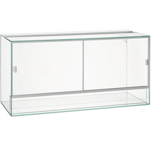 Leeg glazen terrarium met schuifdeuren voor reptielen en andere dieren