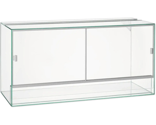 Leeg glazen terrarium met schuifdeuren voor reptielen en andere dieren