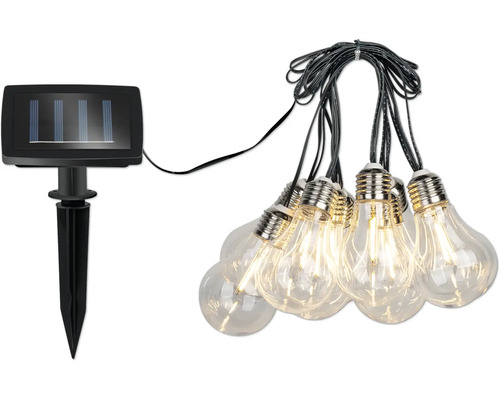 Solarlichtsnoer met grondpen en lampen