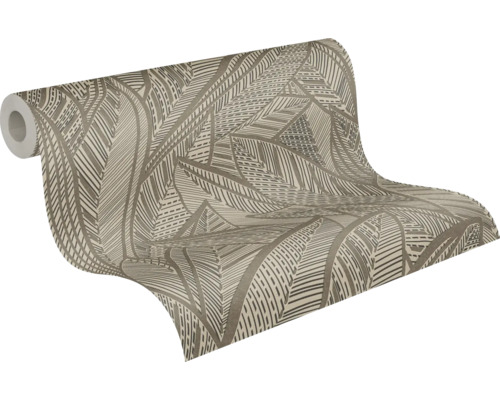 Rol behang met bladmotief