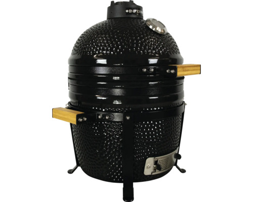 Keramische barbecue met thermometer en houten handgrepen