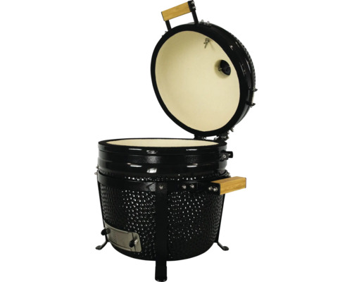 Keramische barbecue met open deksel