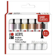 Marabu acrylverfset met zes tubes van 12 ml