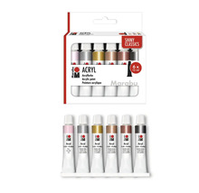 Marabu acrylverf set met zes tubes in metallic tinten