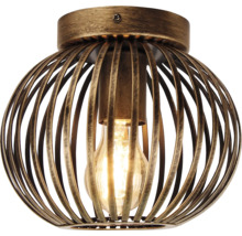 Plafondlamp met metalen kooi